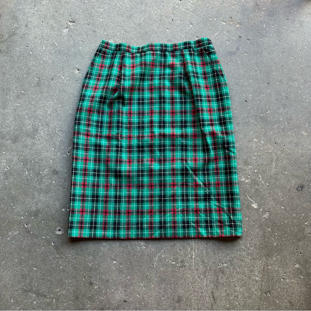 Pendleton 100% Wool Tartan Plaid Midi Skirt Size 16 Made in USA